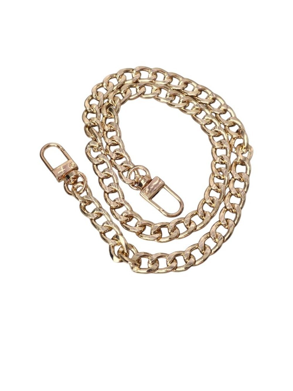 Gold Tone Metal Polished Replacement Crossbody Shoulder Bag Strap New